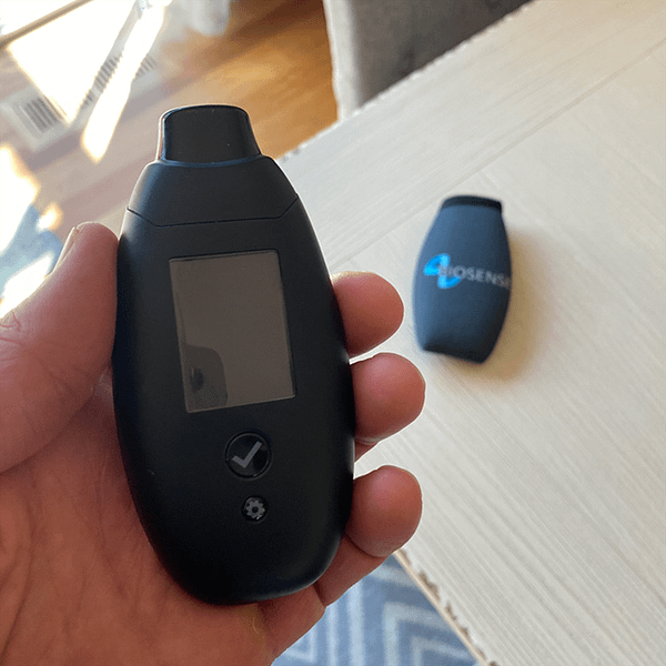 The handheld ketone breath meter from Biosense
