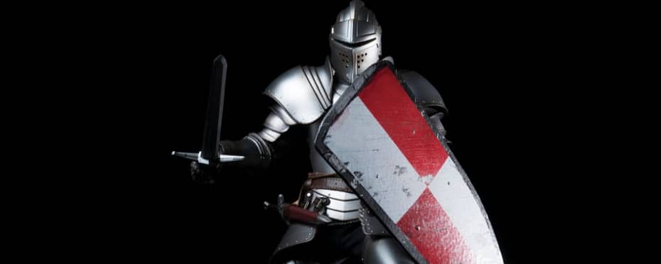 A knight in full armor with shield. Get your immune system ready to defend you this flu season.